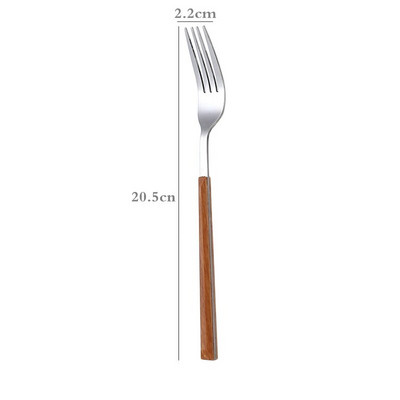 Western Retro posuđe od nehrđajućeg čelika Drvena drška Vilica Žlica Nož Desert Voćni odrezak Pribor za jelo Kuhinjsko posuđe Alati