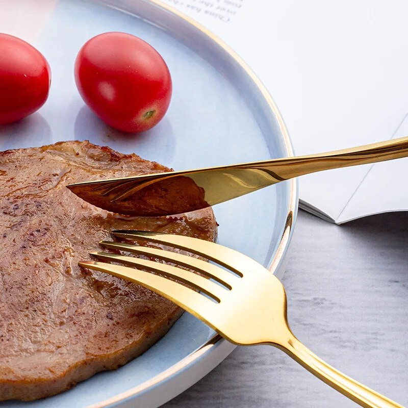 Galda trauki 5-daļīgs nazis Dakša Karote Irbulīši Tējas karote Nerūsējošais tērauds Portugāļu galda piederumi Jauns 1 komplekts