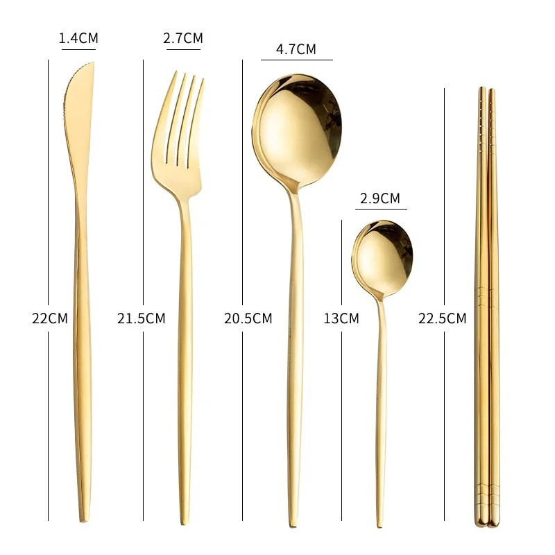 Galda trauki 5-daļīgs nazis Dakša Karote Irbulīši Tējas karote Nerūsējošais tērauds Portugāļu galda piederumi Jauns 1 komplekts