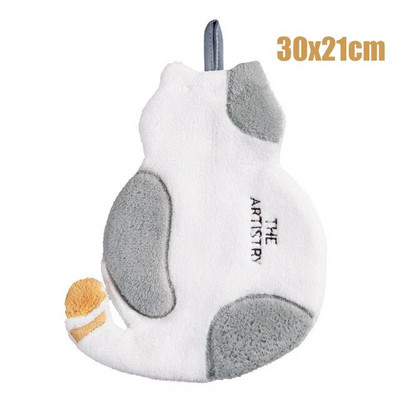 1vnt Super sugeriantis pakabinamas kačių rankšluostis, išsiuvinėtas Home Decora, dvigubos paskirties koralinis aksominis rankšluostis, vonios reikmenys