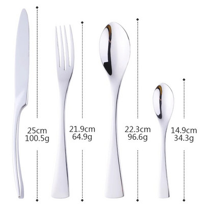 4gab Galda trauku komplekts Galda piederumi Galda piederumi Nerūsējošais tērauds 18/10 trauki Virtuves trauki Ietver nazis dakšiņas karote