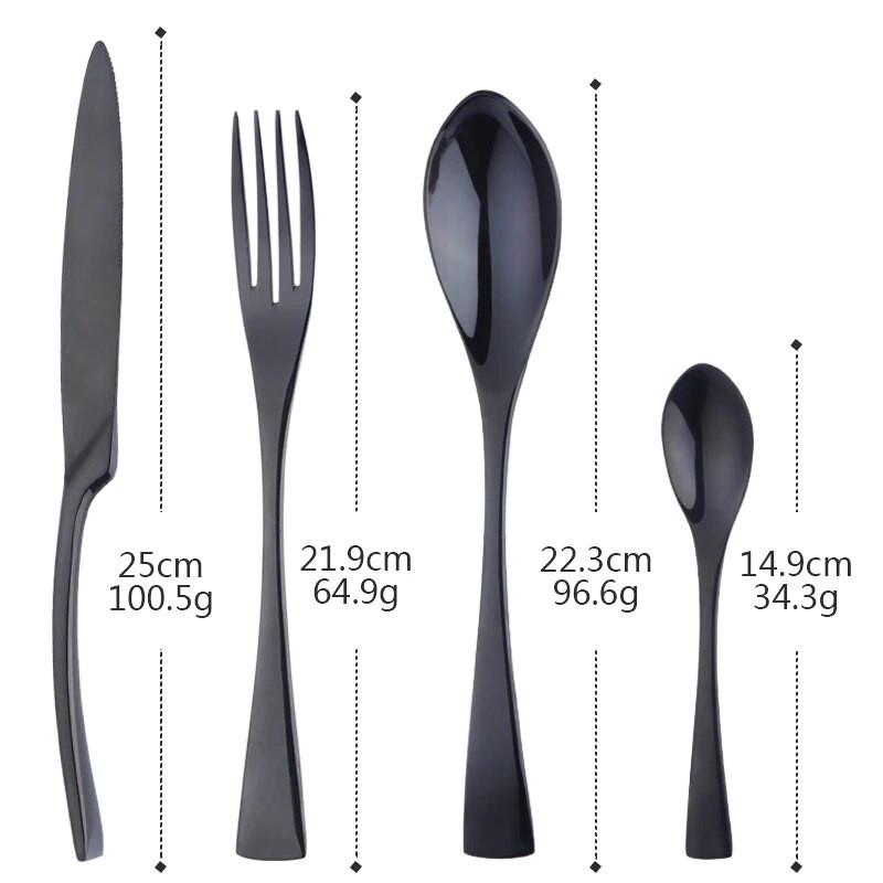 4gab Galda trauku komplekts Galda piederumi Galda piederumi Nerūsējošais tērauds 18/10 trauki Virtuves trauki Ietver nazis dakšiņas karote