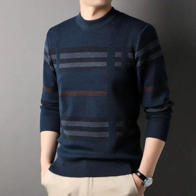 COODRONY vyriškas rudens žiemos mezgimo megztinis, kvėpuojantis, patogus, lavinti savo moralę, margintas dryžuotas megztinis S6127