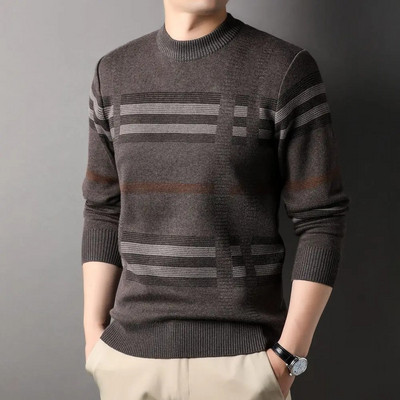 COODRONY vyriškas rudens žiemos mezgimo megztinis, kvėpuojantis, patogus, lavinti savo moralę, margintas dryžuotas megztinis S6127