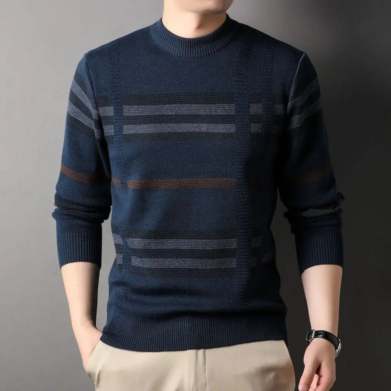 COODRONY vyriškas rudens žiemos mezgimo megztinis, kvėpuojantis, patogus, lavinti savo moralę, margintas dryžuotas megztinis S6127