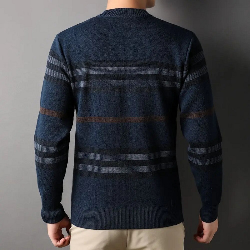 COODRONY vyriškas rudens žiemos mezgimo megztinis, kvėpuojantis, patogus, lavinti savo moralę, margintas dryžuotas megztinis S6127