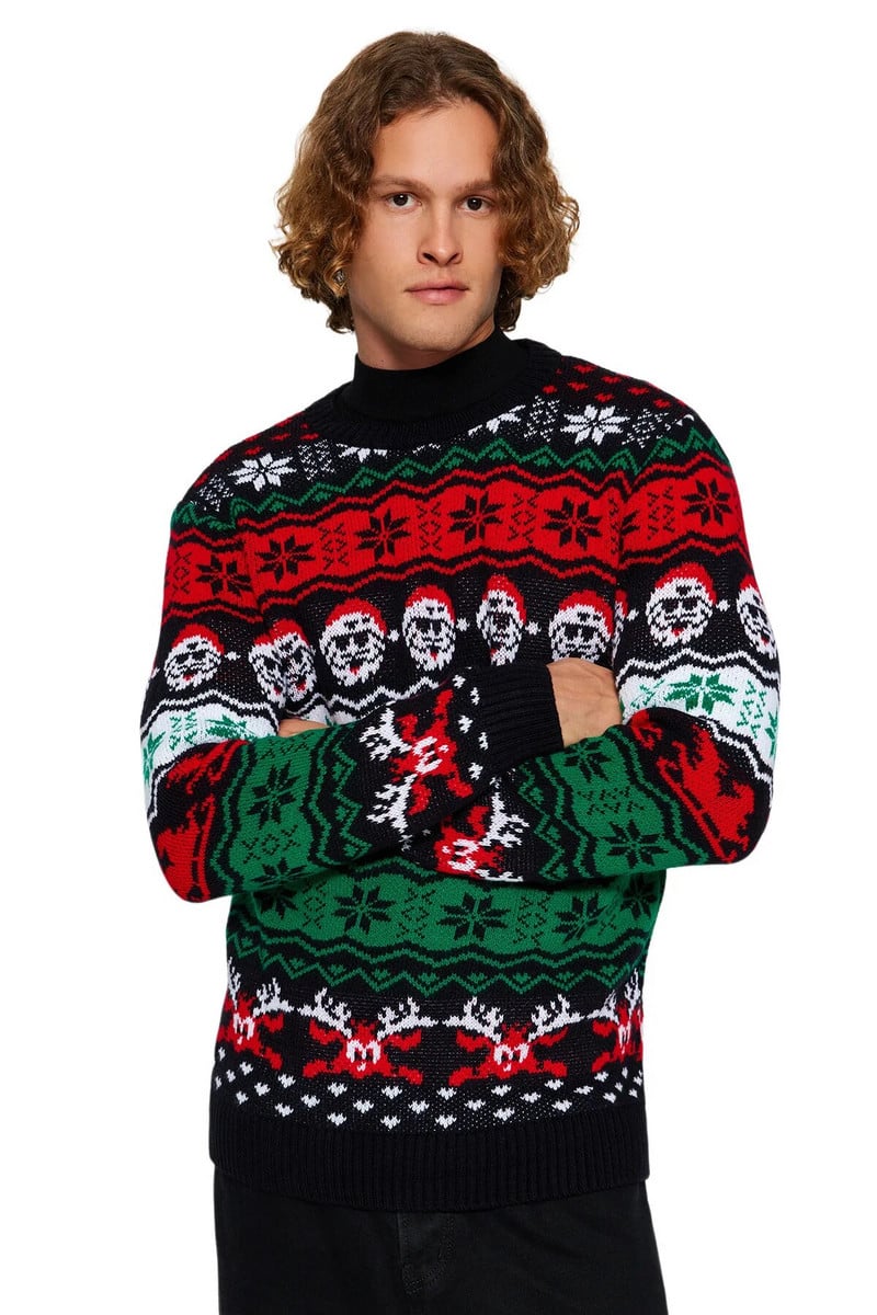 Trendyol Vyriškas kalėdinis džemperis ilgomis rankovėmis