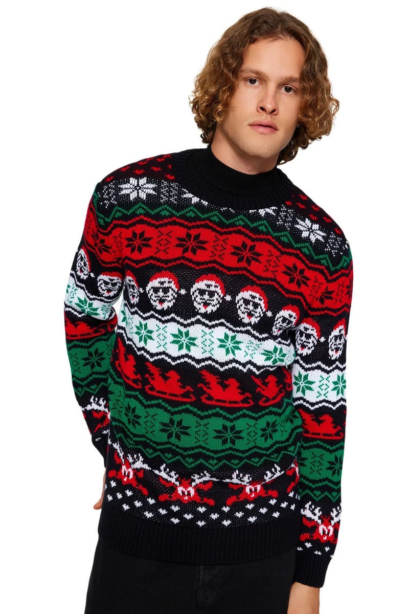 Trendyol Vyriškas kalėdinis džemperis ilgomis rankovėmis