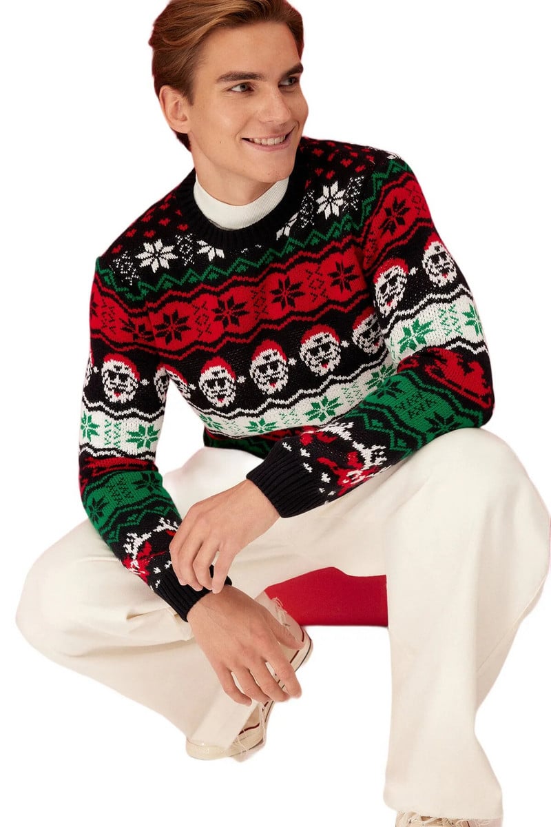 Trendyol Vyriškas kalėdinis džemperis ilgomis rankovėmis