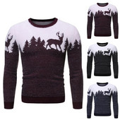 Meeste elastne Slim Fit Elk silmkoeline isikupärastatud vabaaja pullover sügis- ja talvekampsunite jaoks