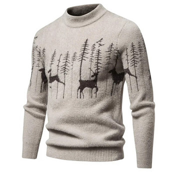 Trend Ανδρικό νέο πουλόβερ απομίμησης βιζόν Μαλακό και άνετο πουλόβερ ζεστό πλεκτό μόδας