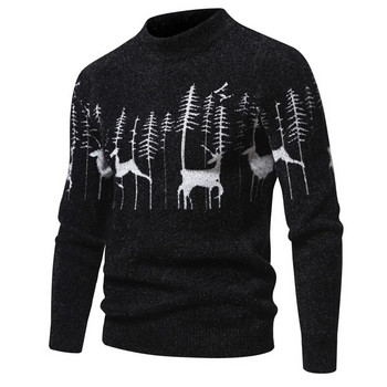 Trend Ανδρικό νέο πουλόβερ απομίμησης βιζόν Μαλακό και άνετο πουλόβερ ζεστό πλεκτό μόδας