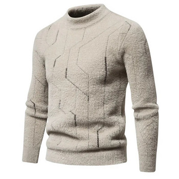 Ανδρικό φθινοπωρινό και χειμώνα Νέα απομίμηση πουλόβερ βιζόν ασορτί πλεκτό πουλόβερ μόδας Αντρικά ρούχα