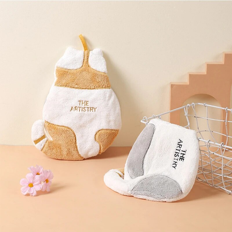 Roku dvielis bērnam Cute Cat Super uzsūcošs mikrošķiedras virtuves dvielis Augstas efektivitātes galda piederumi Tīrīšanas dvielis Virtuves instrumenti