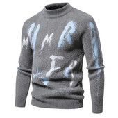 Aukštos kokybės „Trend“ vyriškas naujas audinės imitacijos megztinis Minkštas ir patogus šilto trikotažo megztinis megztinis TOPS