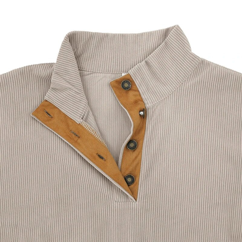 2023-as új őszi férfi 5XL-es alkalmi, álló nyakú, hosszú ujjú, zsinórbársony pulóver raktáron