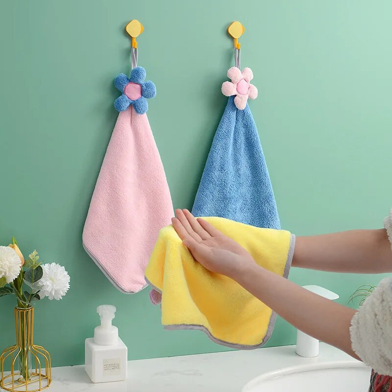 Koraļļu vilnas sauso matu roku dvielis Saules ziedu virtuve Vannas istaba Ātri žūstošs, mīksts, absorbējošs kabatlakats Ādai draudzīgi frotē dvieļi