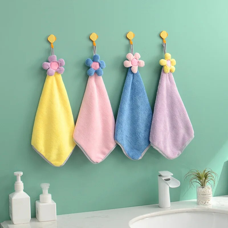 Koraļļu vilnas sauso matu roku dvielis Saules ziedu virtuve Vannas istaba Ātri žūstošs, mīksts, absorbējošs kabatlakats Ādai draudzīgi frotē dvieļi