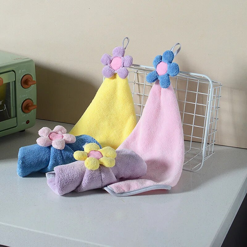 Koraļļu vilnas sauso matu roku dvielis Saules ziedu virtuve Vannas istaba Ātri žūstošs, mīksts, absorbējošs kabatlakats Ādai draudzīgi frotē dvieļi