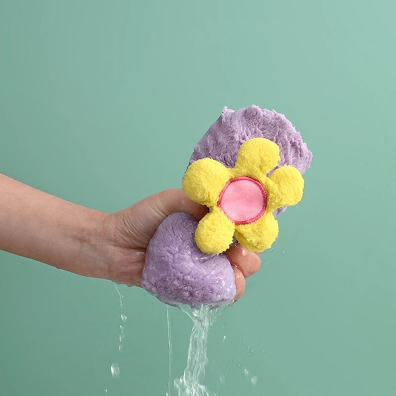 Koraļļu vilnas sauso matu roku dvielis Saules ziedu virtuve Vannas istaba Ātri žūstošs, mīksts, absorbējošs kabatlakats Ādai draudzīgi frotē dvieļi