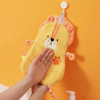 Къпаща кърпа за ръце с анимационни животни за деца Удебелена мека коралова кадифена супер абсорбираща кърпа за коса Домашна кърпа за съдове