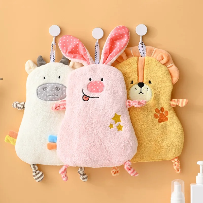 Cartoon Animal πετσέτα μπάνιου για παιδιά Παχύ, μαλακό κοραλί βελούδο, σούπερ απορροφητικό πετσέτες μαλλιών Πανί πιάτων για το σπίτι που δεν πέφτει