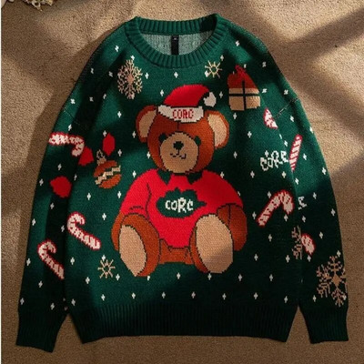 neglīts Ziemassvētku džemperis Trikotāžas Džemperi Vīriešiem Puloveri Luksusa Y2k Vintage Jauns Džemperis Ziemas Kokvilna Silts Vīriešu Apģērbs Harajuku