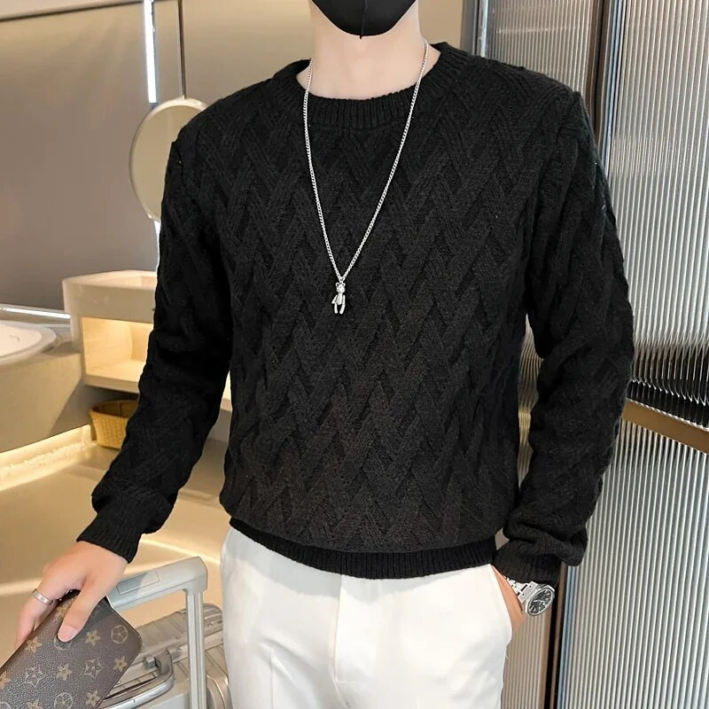 Vīriešu balti džemperi ar apkaklīti Apģērbi Ziemas džemperis Vīriešu mēteļi Vienkrāsains džemperis Vīriešu bruņurupucis Rudens jauns S-3XL