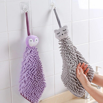 Χαριτωμένα σενίλ πετσέτες χεριών για μπάνιο με πετσέτες χεριών κινουμένων σχεδίων κουζίνας με κρεμαστούς βρόχους Μαλακές απορροφητικές πετσέτες μικροϊνών Quick Dry