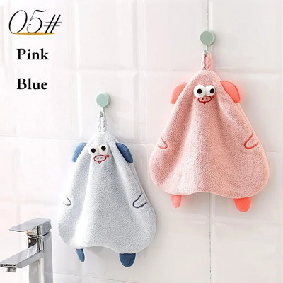 Radošs divslāņu multfilmas cūku roku dvielis Mīksts koraļļu samta virtuves vannas istabas tīras salvetes drānas, absorbējošas ātri žūstoši dvieļi