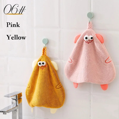 Radošs divslāņu multfilmas cūku roku dvielis Mīksts koraļļu samta virtuves vannas istabas tīras salvetes drānas, absorbējošas ātri žūstoši dvieļi