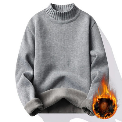 Jauns ikdienas vīriešu džemperis Stilīgs pusaugstas apkakles pavasara džemperis Elastīgs rudens džemperis Biezs Liela izmēra rudens džemperis vīriešu apģērbs