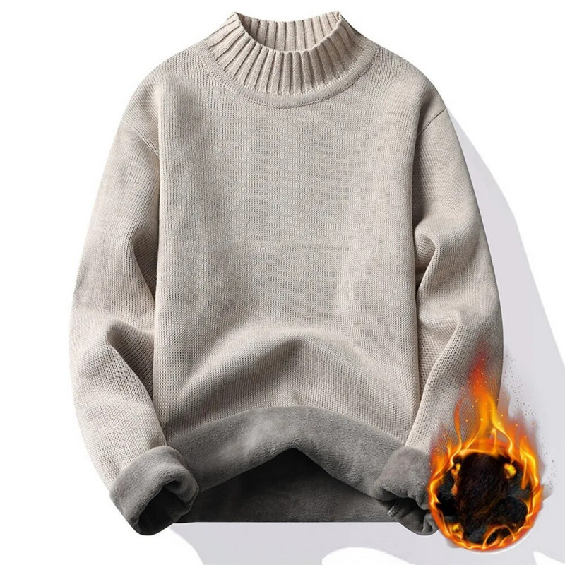Jauns ikdienas vīriešu džemperis Stilīgs pusaugstas apkakles pavasara džemperis Elastīgs rudens džemperis Biezs Liela izmēra rudens džemperis vīriešu apģērbs