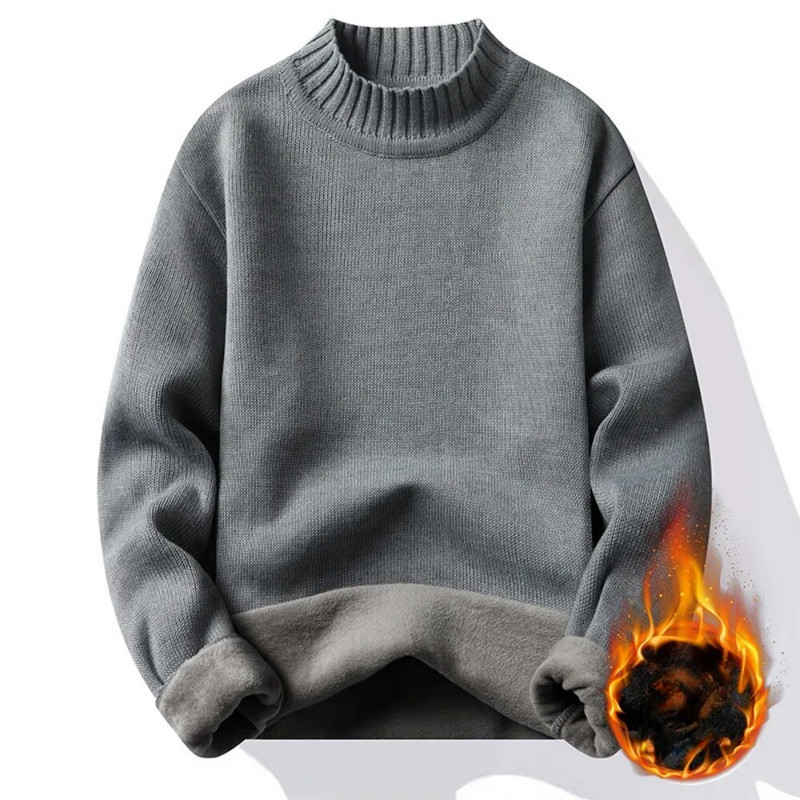 Jauns ikdienas vīriešu džemperis Stilīgs pusaugstas apkakles pavasara džemperis Elastīgs rudens džemperis Biezs Liela izmēra rudens džemperis vīriešu apģērbs