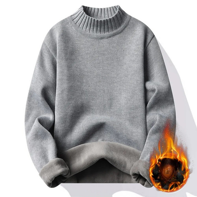 Jauns ikdienas vīriešu džemperis Stilīgs pusaugstas apkakles pavasara džemperis Elastīgs rudens džemperis Biezs Liela izmēra rudens džemperis vīriešu apģērbs