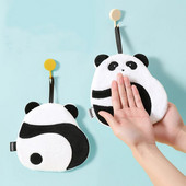 Karikatūra Panda roku dvieļi, divslāņu koraļļu samta īpaši uzsūcošas salvetes Kabatlakats mīksts, ādai draudzīgs, elpojošs