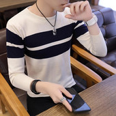 Őszi férfi pulóver O-nyakú férfi pulóver pulóver Férfi kabát Férfi csíkos pulóverek húzóruhák hosszú ujjú póló tavaszi K271