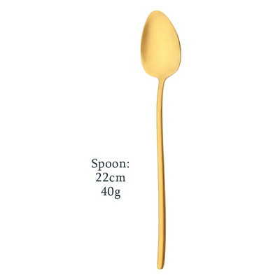 Ματ χρυσό σετ μαχαιροπήρουνων σερβίτσιο από ανοξείδωτο ατσάλι Επιτραπέζιο σερβίτσιο Σπίτι Βραδινό Πιρούνι Τσαγιού Κουτάλι Επιδόρπιο Μαχαίρι Κουζίνας Σετ μαχαιροπήρουνων