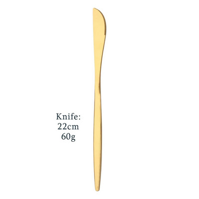 Ματ χρυσό σετ μαχαιροπήρουνων σερβίτσιο από ανοξείδωτο ατσάλι Επιτραπέζιο σερβίτσιο Σπίτι Βραδινό Πιρούνι Τσαγιού Κουτάλι Επιδόρπιο Μαχαίρι Κουζίνας Σετ μαχαιροπήρουνων