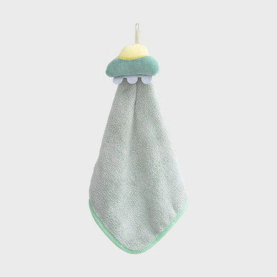 Jauka multfilma 3D lelle UFO roku dvielis koraļļu vilnas pakarināms dvielis, absorbējošs bērnu piekarināms dvielis tīrīšanas auduma lupata bērniem