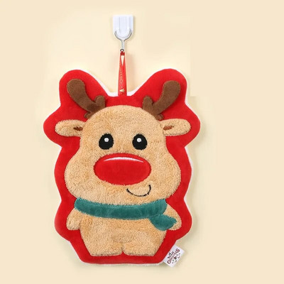 Animacinis filmas Kalėdų Senelis Briedis Minkštas rankšluostis kalėdinis koralinis aksominis rankšluostis vonios kambarys pakabinamas rankšluostis Kalėdų Naujųjų metų dekoracija