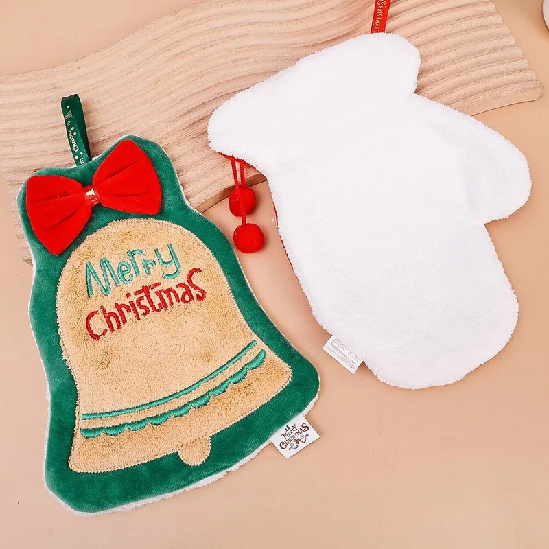 Animacinis filmas Kalėdų Senelis Briedis Minkštas rankšluostis kalėdinis koralinis aksominis rankšluostis vonios kambarys pakabinamas rankšluostis Kalėdų Naujųjų metų dekoracija