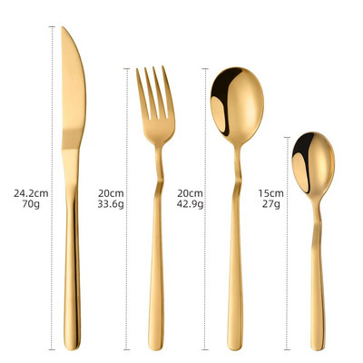 4 gab. Nerūsējošā tērauda galda piederumu komplekts V formas karotes dakšiņas vakariņu nažu komplekts Rainbow trauku komplekts Western galda piederumu ēdināšanas ballīšu serveris