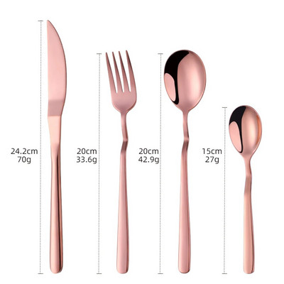 4 gab. Nerūsējošā tērauda galda piederumu komplekts V formas karotes dakšiņas vakariņu nažu komplekts Rainbow trauku komplekts Western galda piederumu ēdināšanas ballīšu serveris