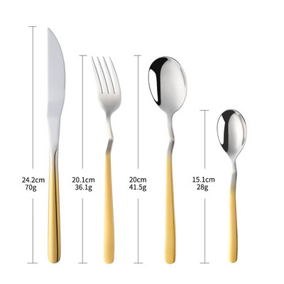 4 gab. Nerūsējošā tērauda galda piederumu komplekts V formas karotes dakšiņas vakariņu nažu komplekts Rainbow trauku komplekts Western galda piederumu ēdināšanas ballīšu serveris