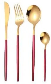 1SET Kelių spalvų stalo įrankių rinkinys Indų rinkinys Juodas stalo įrankių rinkinys Šakutė Peilis Nerūdijančio plieno Sidabrinių indų rinkinys Namų stalo įrankių rinkinys XB 043