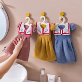 Miela suknelė Rankšluostis Koralų Aksomo Gėlės Siuvinėti Mikropluošto Rankšluostė Namų dekoras Dvejos paskirties virtuvės vonios reikmenys