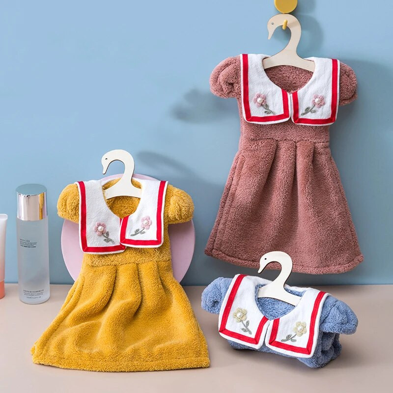 Miela suknelė Rankšluostis Koralų Aksomo Gėlės Siuvinėti Mikropluošto Rankšluostė Namų dekoras Dvejos paskirties virtuvės vonios reikmenys