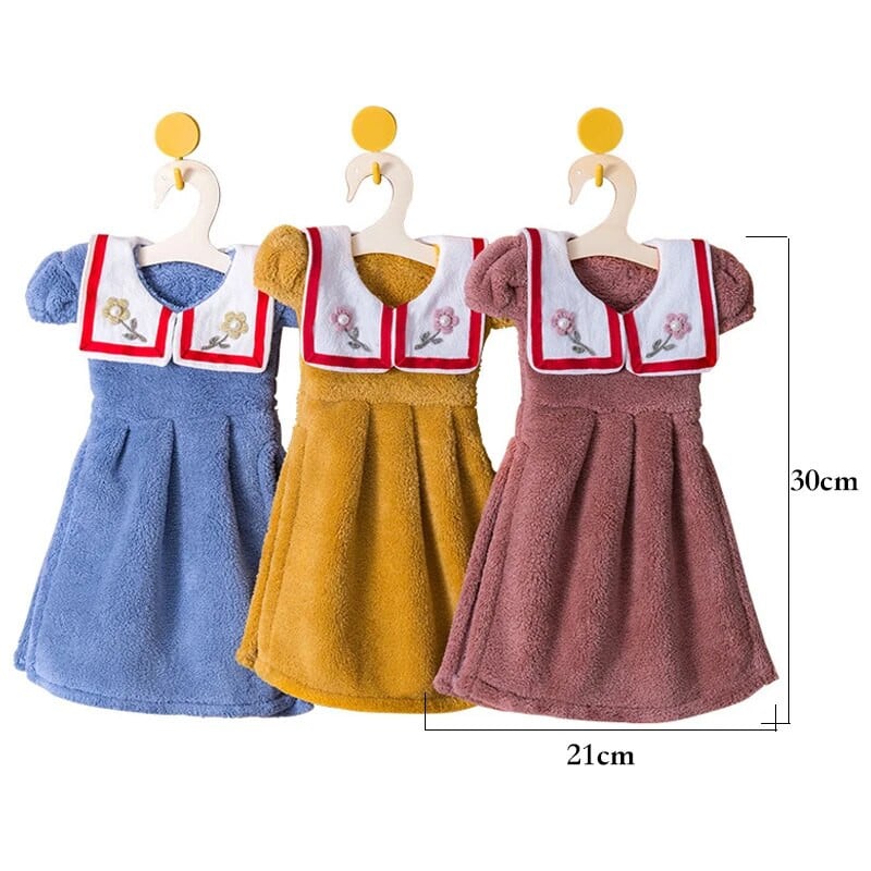 Miela suknelė Rankšluostis Koralų Aksomo Gėlės Siuvinėti Mikropluošto Rankšluostė Namų dekoras Dvejos paskirties virtuvės vonios reikmenys