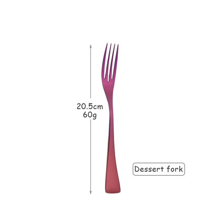 Purpursarkans galda piederumu komplekts 304 Nerūsējošā tērauda trauki ar nazi ar dakšiņu karoti trauki trauku mazgājamajā mašīnā droši sudraba trauki